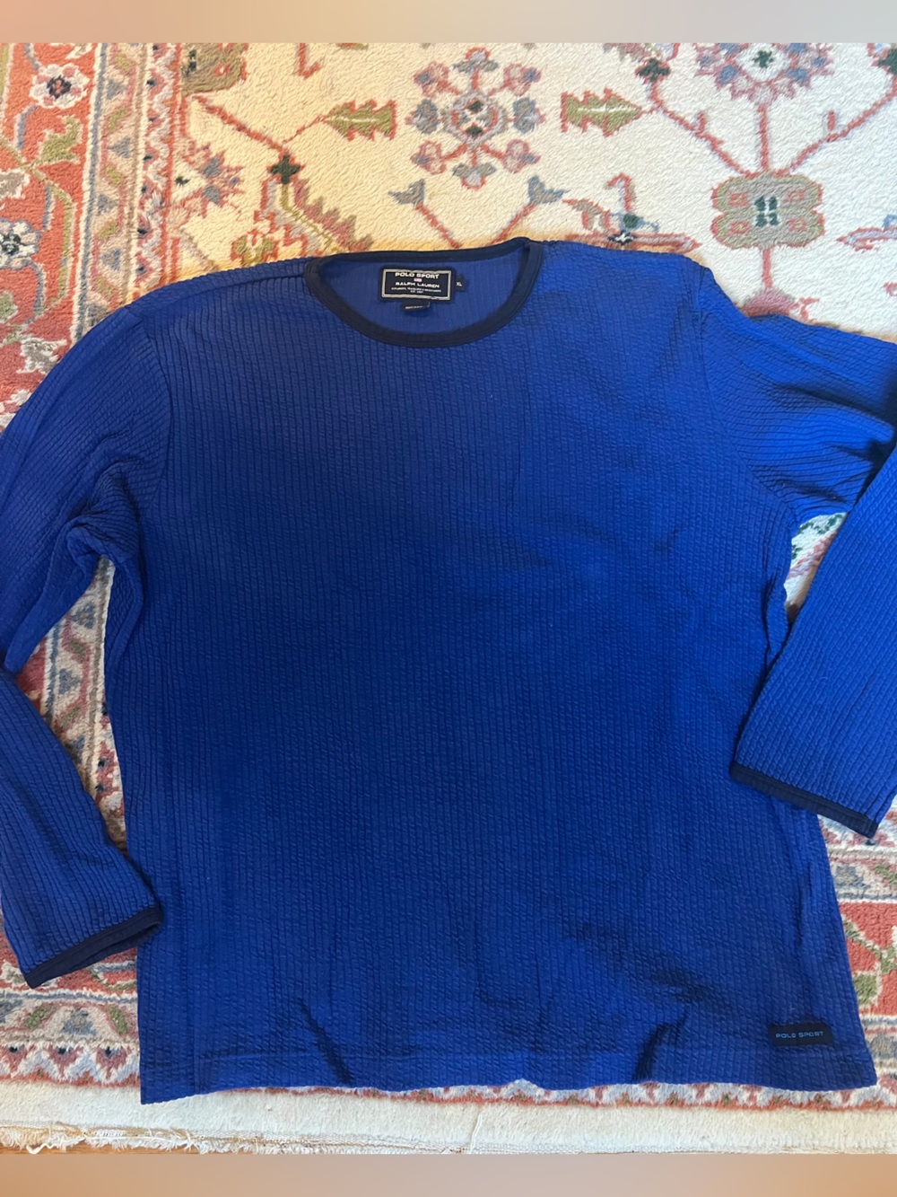 Ralph Lauren polo sport Men's Crewneck Sweater in Royal Blue with Navy Trim